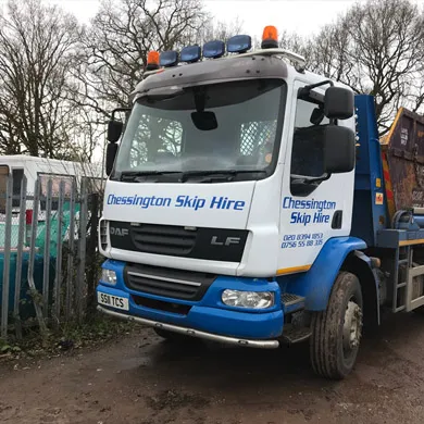 Chessington Skip Hire lorry on the road